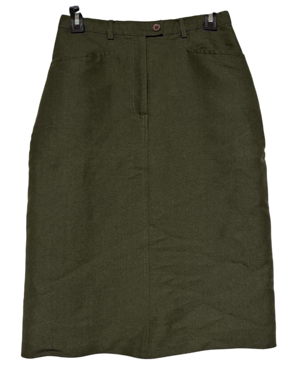 Christopher Banks Long Modest Skirt Size 4 Olive Green Pencil Career Fall Spring
